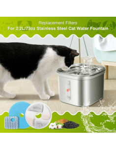 Juego de 5 Filtros de Reemplazo ZEKIRY para Fuente de Agua 2.2L 2