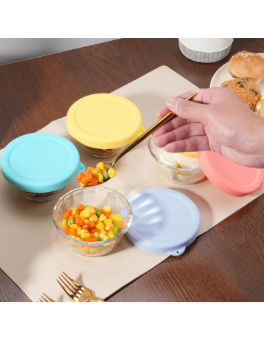 4 Tapas de Silicona Viotiin para Tazas de Cristal 6oz