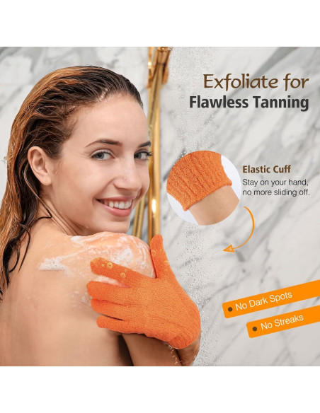 Kit de Mitones de Autotanning Luxspire 5 Piezas Exfoliante