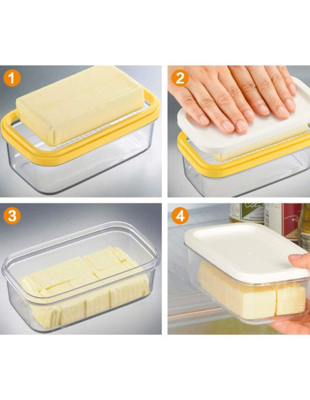 Contenedor de Mantequilla Faddare Rectangular Hermético 10x17 cm