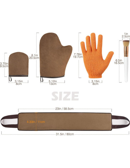 Kit de Mitones de Autotanning Luxspire 5 Piezas Exfoliante