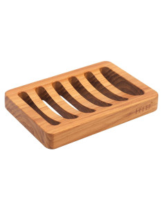 Soporte de Jabón Ranurado de Madera de Teak HTB 12x8.5cm
