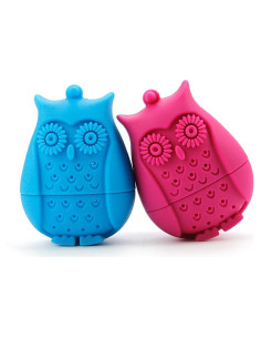 Infusores de Té en Silicona EZESO - Paquete de 2 Búhos Reutilizables