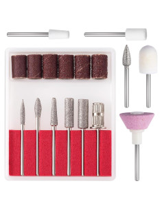 Juego de Brocas para Uñas ANCIRS 11 Pcs + 6 Bandas Lijado