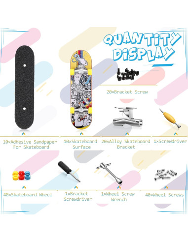 Civaner Set de 10 Patinetas de Dedo DIY con Accesorios