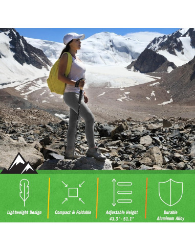 Bastones de Senderismo Plegables Wakeman 2 Piezas Ajustables