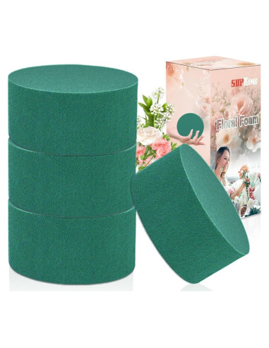 4 Bloques de Espuma Floral Redonda SUPKING 8 cm para Arreglos