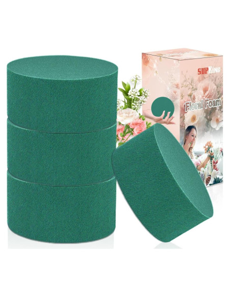 4 Bloques de Espuma Floral Redonda SUPKING 8 cm para Arreglos