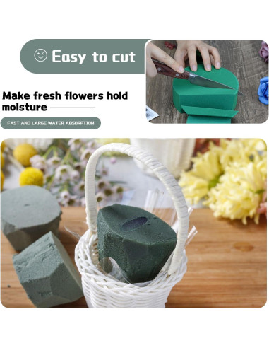 4 Bloques de Espuma Floral Redonda SUPKING 8 cm para Arreglos