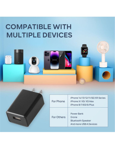 Cargador de Pared USB 5V 2A Huizhou 2PCS Negro