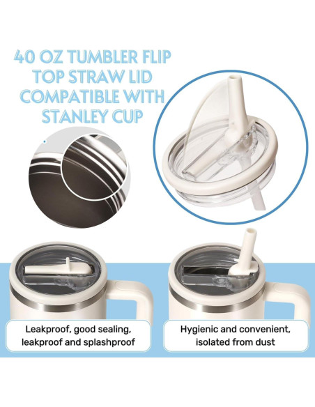 Tapa a prueba de fugas para Stanley H2.0 Quencher 40 oz - 4 Piezas Tapa a prueba de fugas para Stanley H2.0 Quencher 40 oz - 4 Piezas