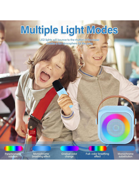 Mini Máquina de Karaoke MIJTRIO Azul con Micrófono Inalámbrico