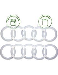 Juntas de Sellado de Silicona Platino Mason Jar - 10 Piezas 2