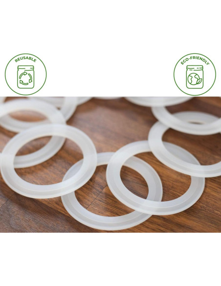 Juntas de Sellado de Silicona Platino Mason Jar - 10 Piezas