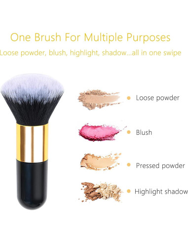 Brocha de Maquillaje de Viaje Gzshiruidi Negra 15cm