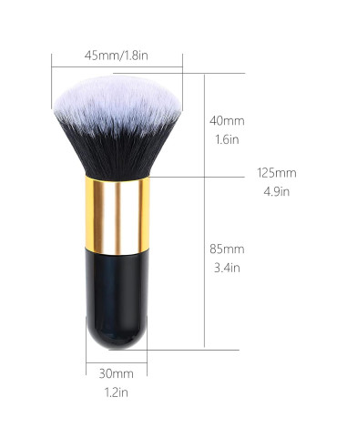 Brocha de Maquillaje de Viaje Gzshiruidi Negra 15cm