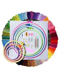 Kit de Bordado ONESHAW 141 Pzs con 100 Hilos Multicolores