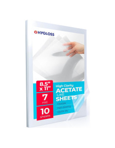 Papel de Acetato Transparente Hygloss 21.6 x 27.9 cm - Paquete de 10 Hojas
