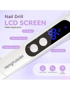Kit de Taladro de Uñas Eléctrico Inalámbrico HengYuaoler 3 Velocidades 2