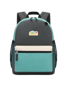 Mochila Escolar Infantil 15" Negro y Verde - 12 Litros