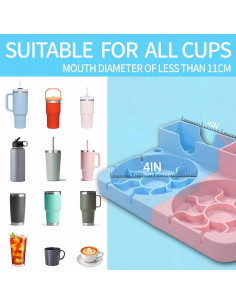 Soporte para Secado de Botellas Dosanlues Silicona Plegable Rosa Azul 2