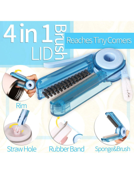 Soporte para Secado de Botellas Dosanlues Silicona Plegable Rosa Azul