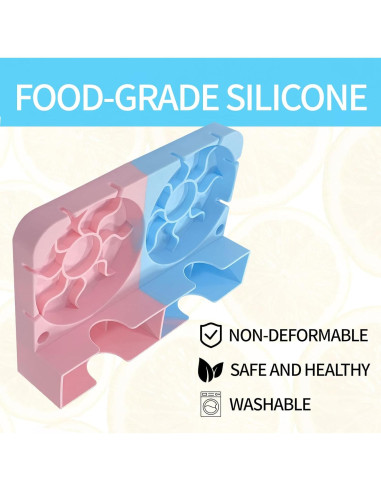 Soporte para Secado de Botellas Dosanlues Silicona Plegable Rosa Azul