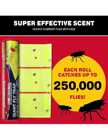 Trampa de Pegamento Gigante Catchmaster 30 Pies para Moscas