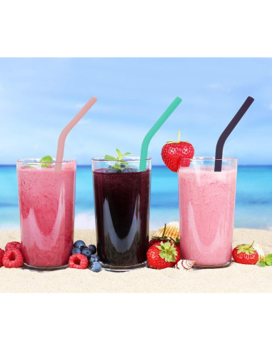 Conjunto de 12 Pajitas de Silicona Senneny Reutilizables 6mm