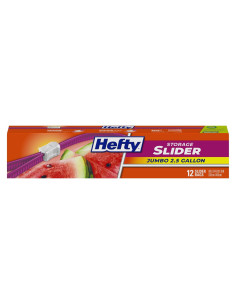 Bolsas de Almacenamiento Jumbo Hefty Slider 9.46L Paquete 12