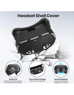 Juego de Cubiertas de Silicona YipuVR para Meta Quest 3S - Negro 2