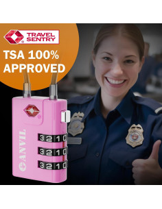 Candados de Cable Anvil TSA 3 Dígitos Rosa - 2 Piezas 2