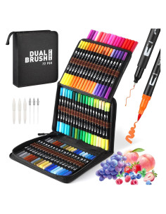 Set de 72 Marcadores de Punta Doble Mzh Art Multicolor