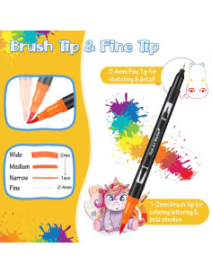 Set de 72 Marcadores de Punta Doble Mzh Art Multicolor 2