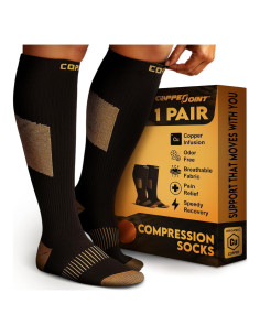 Calcetines de Compresión CopperJoint para Hombre y Mujer - Negro