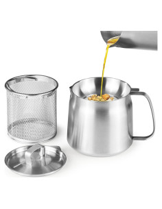 Contenedor de Aceite Fijinhom 1.5L Acero Inoxidable con Colador