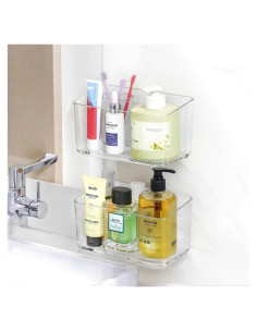 Estantes de Ducha Adhesivos PAVSTINE - 2 Paquete, 17.5x10x9.5cm