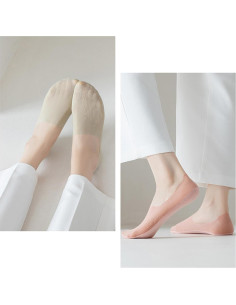 5 Pares Calcetines Invisibles Antideslizantes para Mujeres - Seda Fría 2