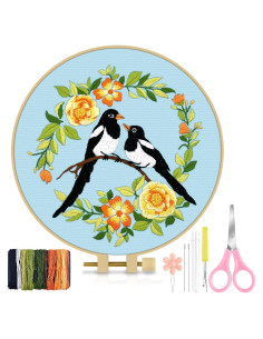 Kit de Bordado TINDTOP para Principiantes - Pájaro, 20x20 cm