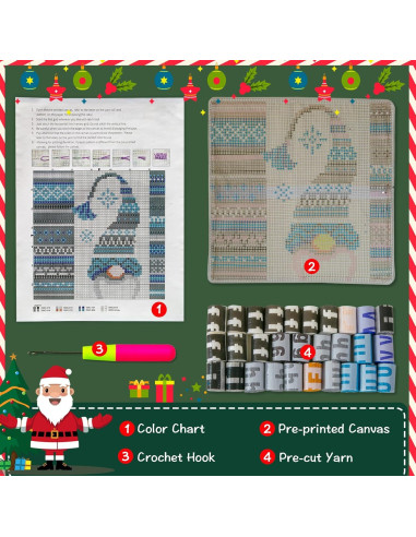 Kit de Gancho LAPATAIN para Funda de Almohada 43x43cm Navidad