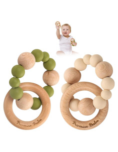 Set de 2 Pulseras de Silicona y Haya Promise Babe para Bebé