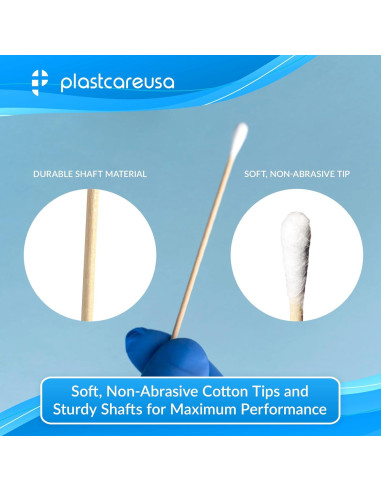 Aplicadores de Algodón 3" PlastCare USA - Paquete de 1000