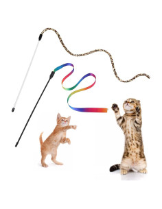 Juguetes de caña para gatos Andiker, 2 piezas, plástico, colorido