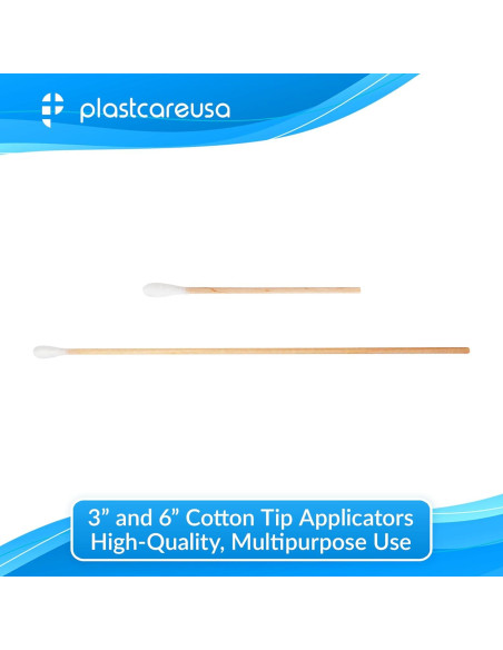 Aplicadores de Algodón 3" PlastCare USA - Paquete de 1000