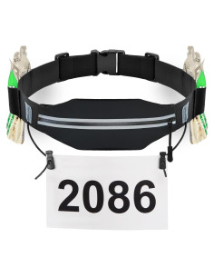 Cinturón de Triatlón RJ-Sport con Soporte para Número - Negro