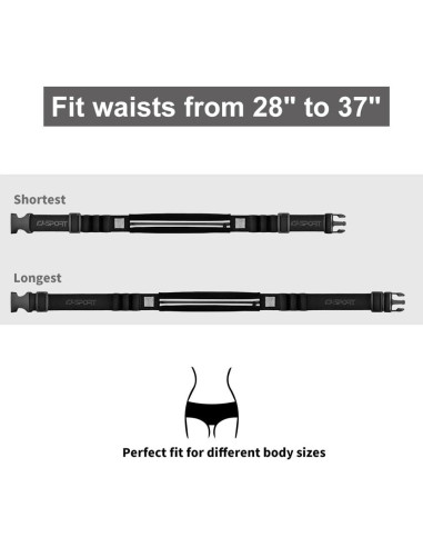 Cinturón de Triatlón RJ-Sport con Soporte para Número - Negro