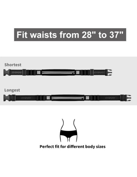 Cinturón de Triatlón RJ-Sport con Soporte para Número - Negro