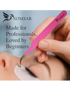Pinzas para Extensiones de Pestañas NOMSAR - Set de 3 Acero Inoxidable 2