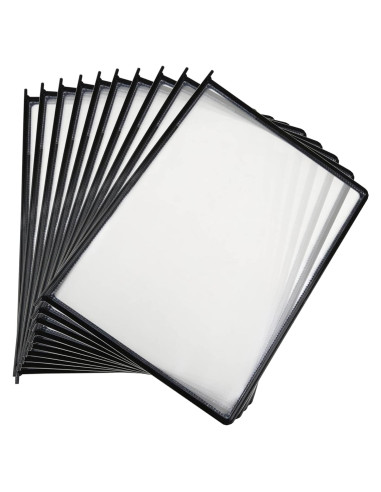 Bolsillos de Exhibición Doble Cara M&T Displays 21.6x27.9 cm Negro (10 Pzs)