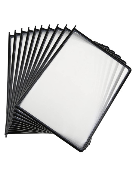 Bolsillos de Exhibición Doble Cara M&T Displays 21.6x27.9 cm Negro (10 Pzs)